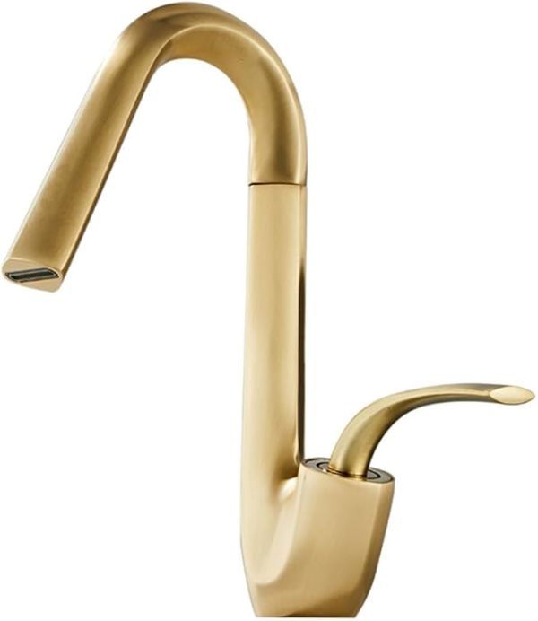 Chandelier 360° Swivel Bathroom Sink Faucet – Brush Gold Luxury Mixer Tap