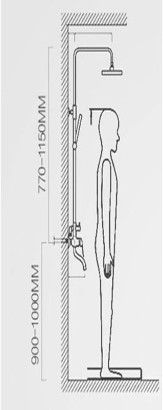 Shower Head Flat Copper Three-Position Bath Shower