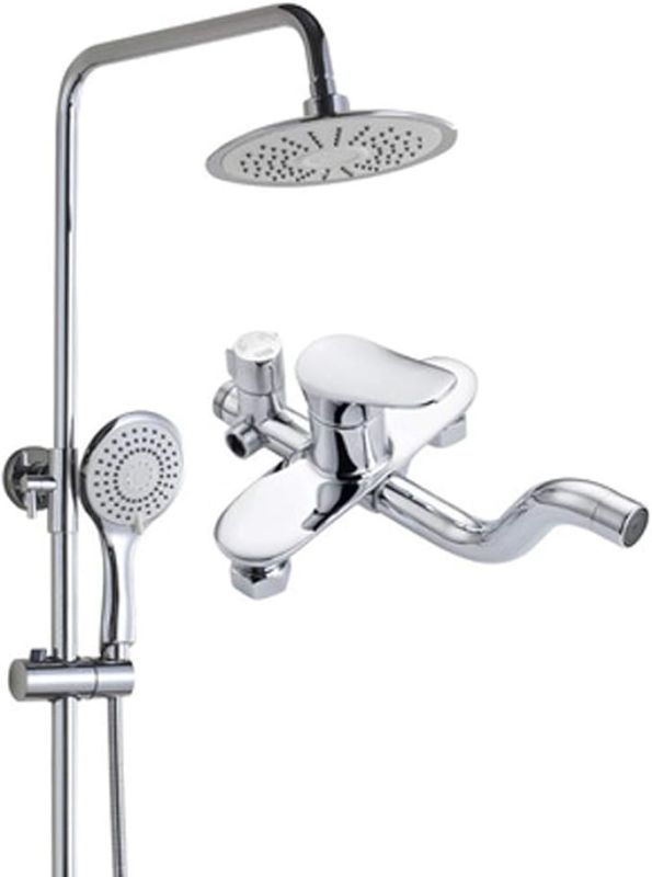 Shower Head Flat Copper Three-Position Bath Shower