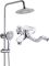 Shower Head Flat Copper Three-Position Bath Shower